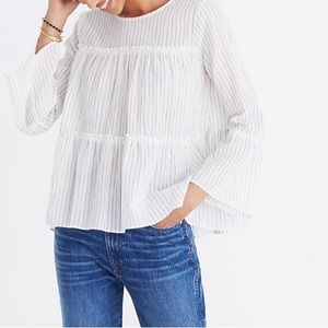 Madewell Tiered Top in Haysboro Stripe